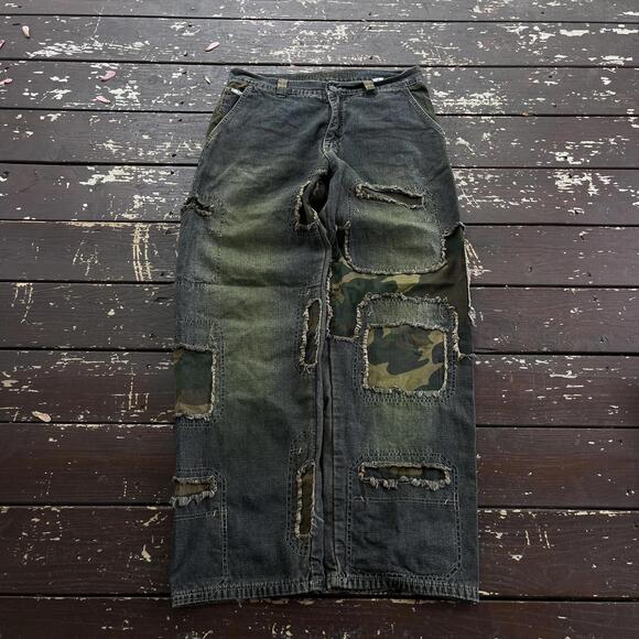 Dr. Denim Other - (34x32) Vintage 90s Y2K South Pole Style Camouflage Camo Patchwork Baggy Jeans